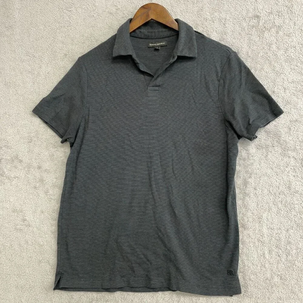 Banana Republic Men's Size L Gray Polo Shirt Cotton Blend